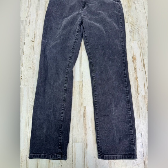 L.L. Bean BeanFlex Jeans Womens 14 M/T Black Denim Stretch Straight Leg - Picture 4 of 11